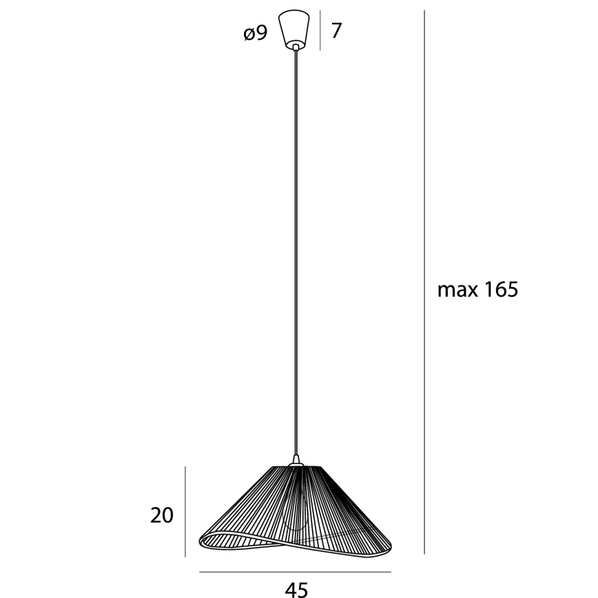 MAXLIGHT P0579 - Κρεμαστό φωτιστικό οροφής AMALFI 1xE27/15W/230V διάμετρος 45 cm μαύρο