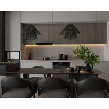 MAXLIGHT P0580 - Κρεμαστό φωτιστικό οροφής AMALFI 1xE27/15W/230V διάμετρος 45 cm μαύρο
