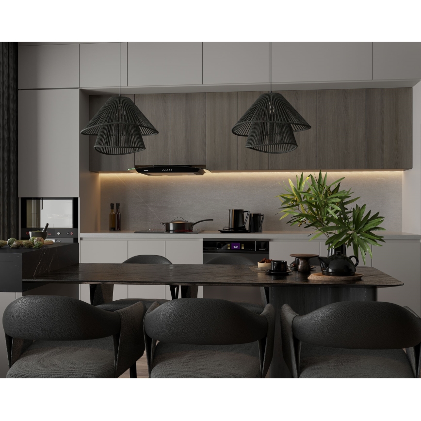 MAXLIGHT P0580 - Κρεμαστό φωτιστικό οροφής AMALFI 1xE27/15W/230V διάμετρος 45 cm μαύρο