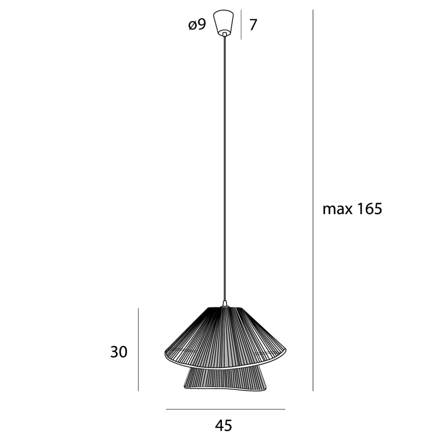MAXLIGHT P0580 - Κρεμαστό φωτιστικό οροφής AMALFI 1xE27/15W/230V διάμετρος 45 cm μαύρο