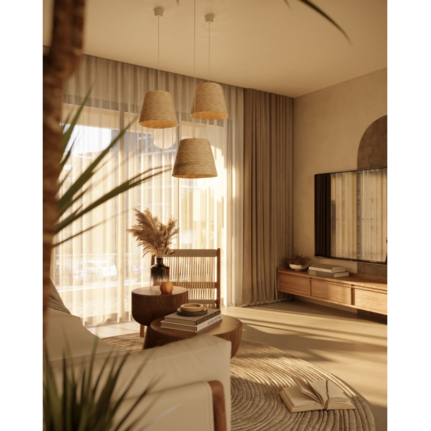 MAXLIGHT P0582 - Κρεμαστό φωτιστικό οροφής POT 1xE27/15W/230V διάμετρος 30 cm μπεζ