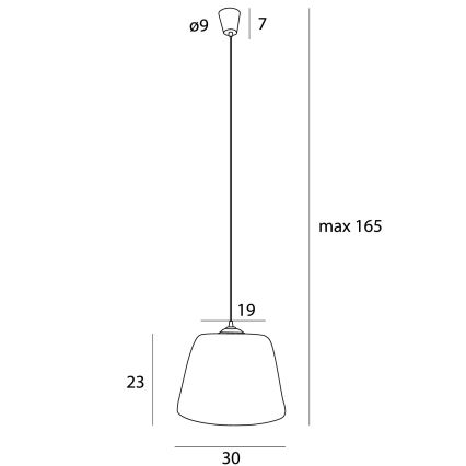 MAXLIGHT P0582 - Κρεμαστό φωτιστικό οροφής POT 1xE27/15W/230V διάμετρος 30 cm μπεζ