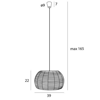 MAXLIGHT P0583 - Κρεμαστό φωτιστικό οροφής PRASLIN 1xE27/15W/230V διάμετρος 39 cm μπεζ