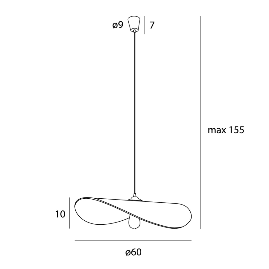 MAXLIGHT P0585 - Κρεμαστό φωτιστικό οροφής PAN 1xE27/15W/230V διάμετρος 60 cm κρεμ