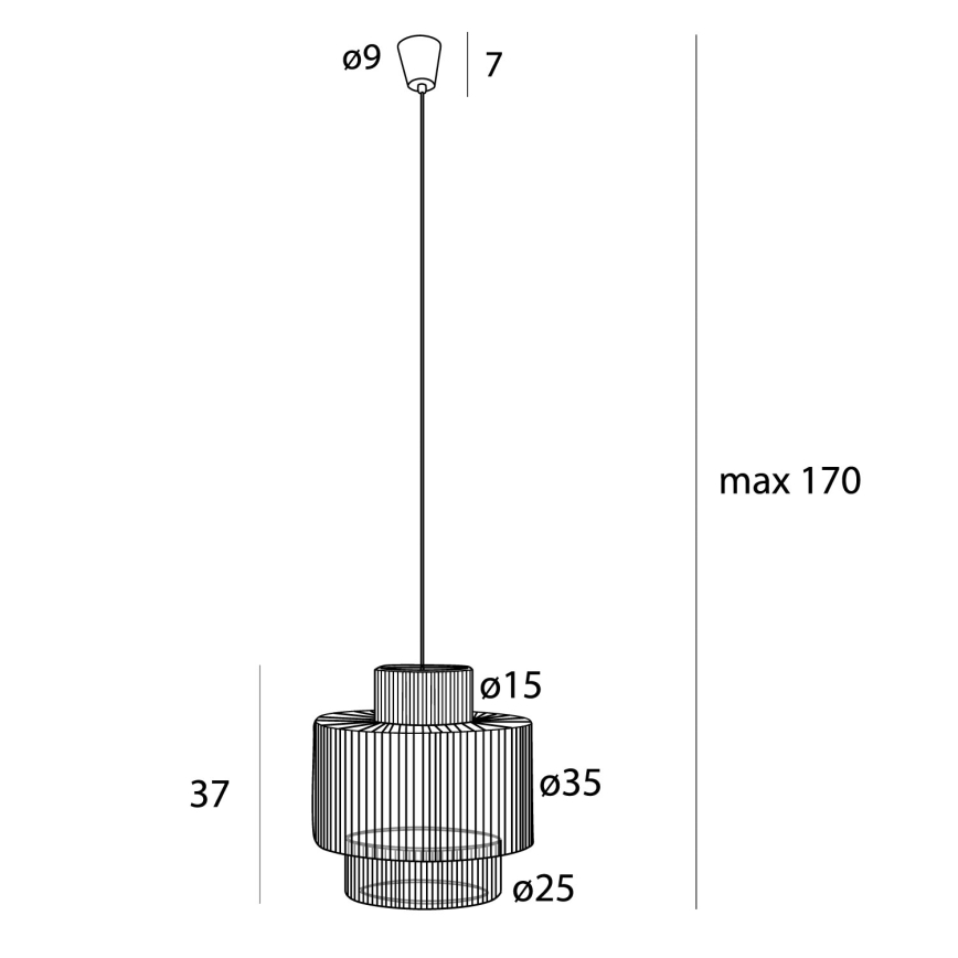 MAXLIGHT P0586 - Κρεμαστό φωτιστικό οροφής LABRIZ 1xE27/15W/230V διάμετρος 35 cm μπεζ