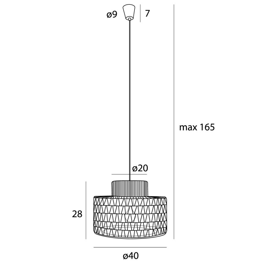 MAXLIGHT P0587 - Κρεμαστό φωτιστικό οροφής RAFFLE 1xE27/15W/230V διάμετρος 40 cm καφέ