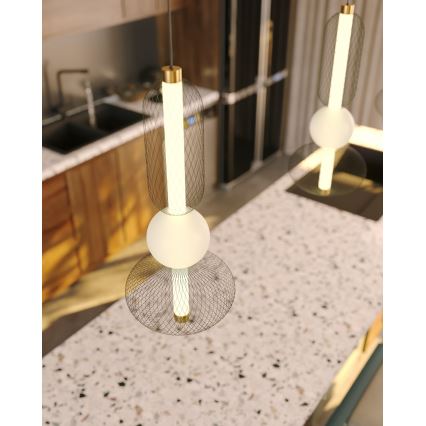 MAXLIGHT P0591 -  Κρεμαστό φωτιστικό οροφής LED BORA LED/10W/230V διάμετρος 22 cm λευκό/μαύρο
