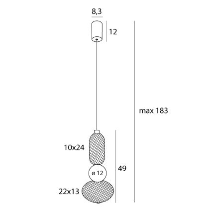 MAXLIGHT P0591 -  Κρεμαστό φωτιστικό οροφής LED BORA LED/10W/230V διάμετρος 22 cm λευκό/μαύρο