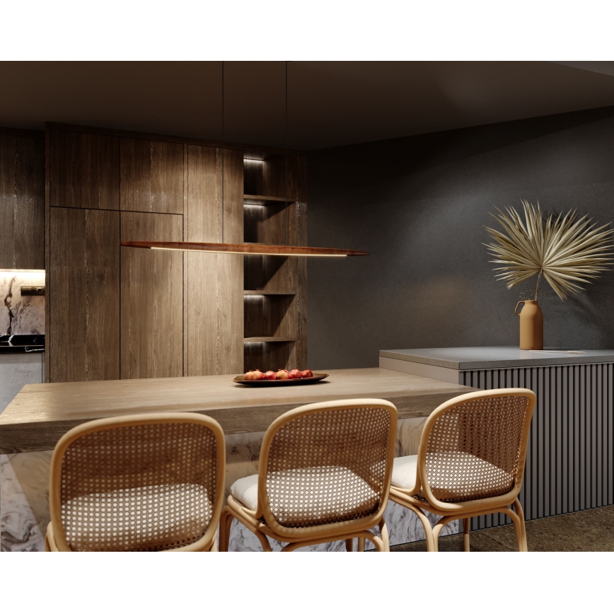 MAXLIGHT P0598 -  Κρεμαστό φωτιστικό οροφής LED WOODY LED/25W/230V καφέ/πεύκο