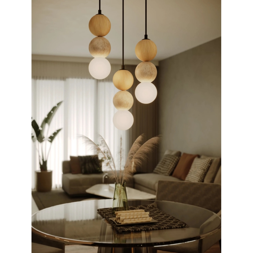 MAXLIGHT P0664 - Κρεμαστό φωτιστικό με καλώδιο ALICE 1xG9/7W/230V Ø 10 εκ. μαύρο/μπεζ