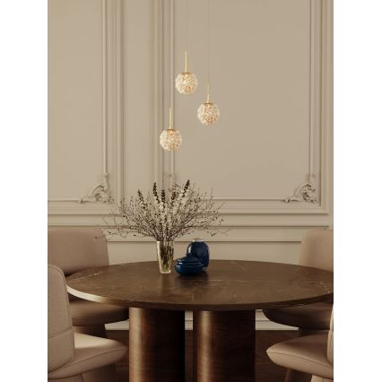 MAXLIGHT P0679 - Κρεμαστό φωτιστικό με καλώδιο RITA 1xG9/5W/230V διάμ. 12 εκ. χρυσό