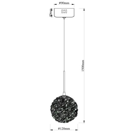 MAXLIGHT P0679 - Κρεμαστό φωτιστικό με καλώδιο RITA 1xG9/5W/230V διάμ. 12 εκ. χρυσό