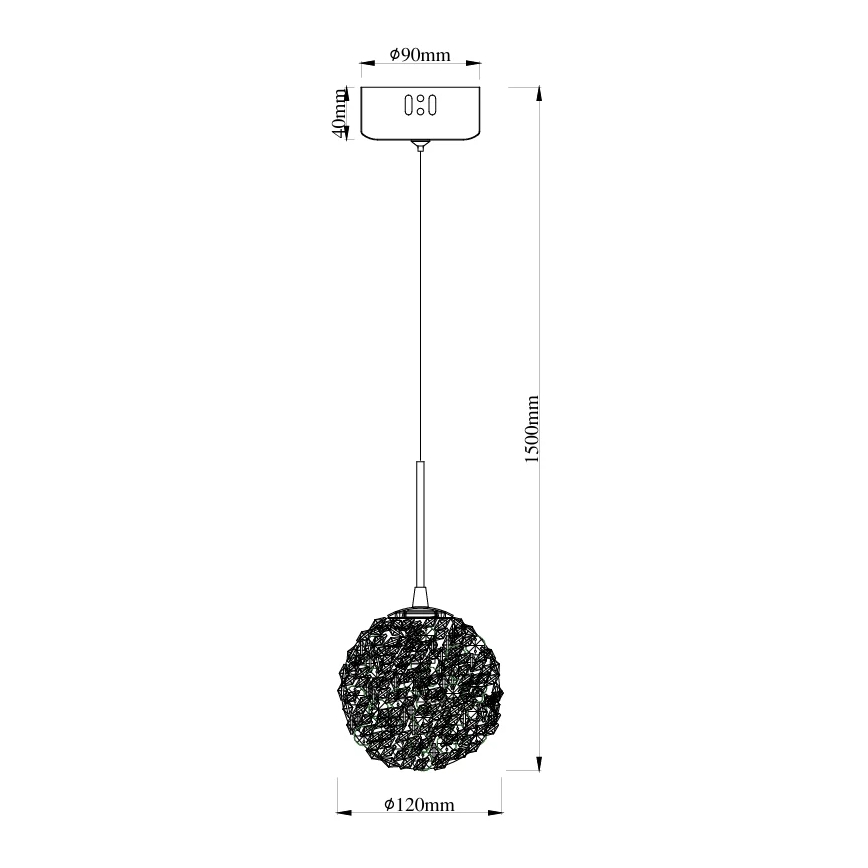 MAXLIGHT P0679 - Κρεμαστό φωτιστικό με καλώδιο RITA 1xG9/5W/230V διάμ. 12 εκ. χρυσό