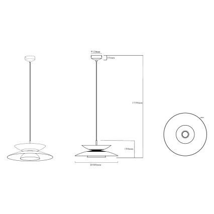 MAXLIGHT P0698 - LED κρεμαστό φωτιστικό με καλώδιο MAYUMI LED/12W/230V διάμ. 50 cm CRI 96 μπεζ