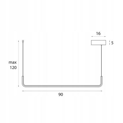 MAXLIGHT PO644 - Κρεμαστό φωτιστικό LED URUS LED/17W/230V, μαύρο