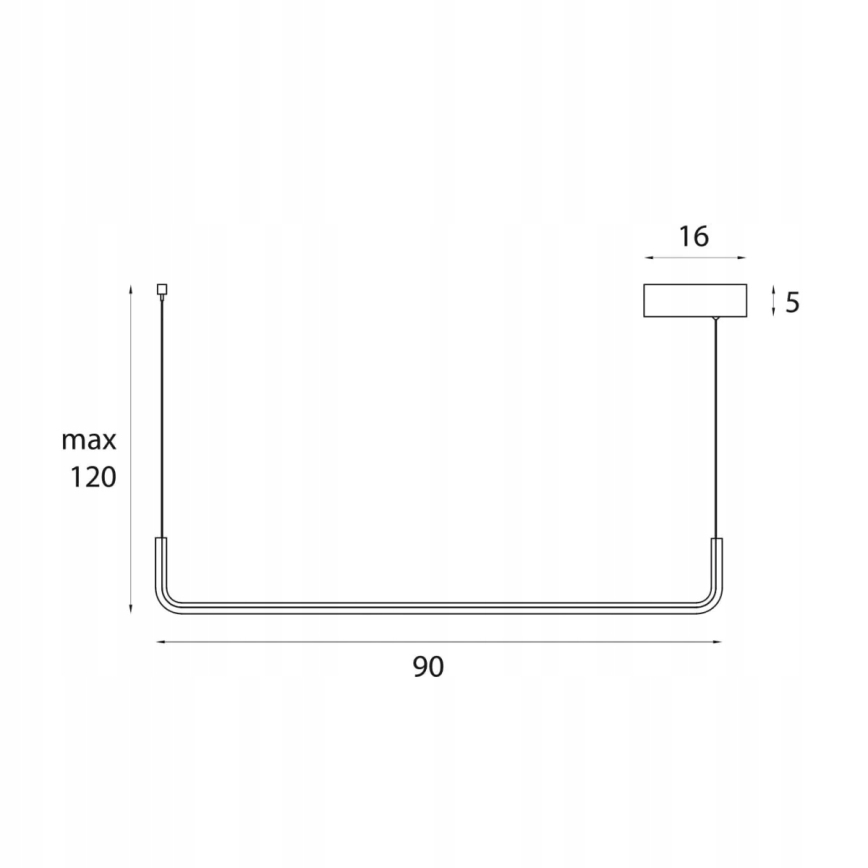 MAXLIGHT PO644 - Κρεμαστό φωτιστικό LED URUS LED/17W/230V, μαύρο