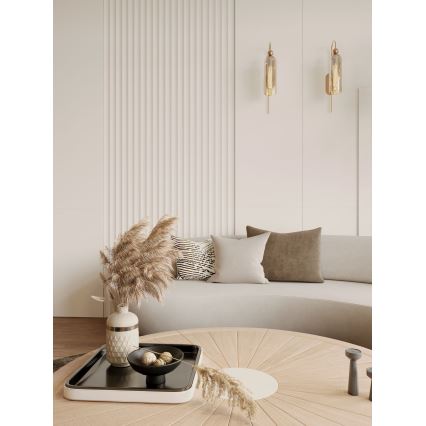 MAXLIGHT W0332 - Λάμπα τοίχου CAMPANILA 1xE27/40W/230V ορείχαλκος/μπεζ