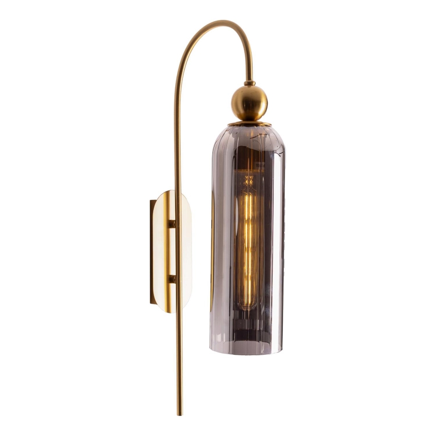 MAXLIGHT W0333 - Λάμπα τοίχου CAMPANILA 1xE27/40W/230V ορείχαλκος/γκρι