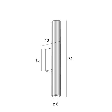 MAXLIGHT W0363 - Φωτιστικό τοίχου μπάνιου LED FAYETTE LED/6W/230V 31 cm IP44 μαύρο