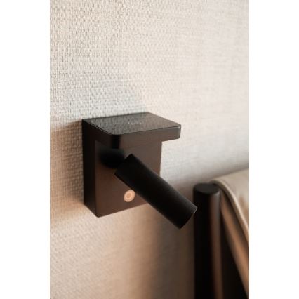 MAXLIGHT W0374 - Φωτιστικό σποτ τοίχου LED με ασύρματη φόρτιση LOFER LED/7W/230V μαύρο