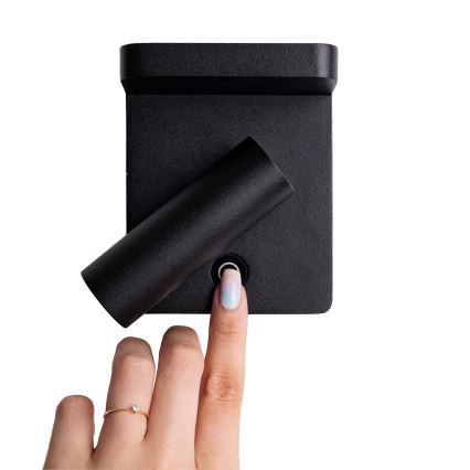 MAXLIGHT W0374 - Φωτιστικό σποτ τοίχου LED με ασύρματη φόρτιση LOFER LED/7W/230V μαύρο