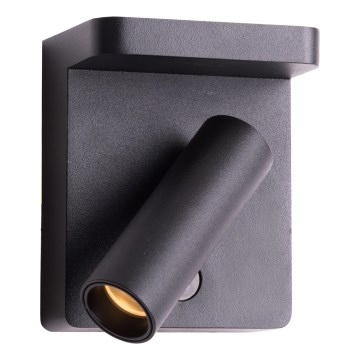 MAXLIGHT W0374 - Φωτιστικό σποτ τοίχου LED με ασύρματη φόρτιση LOFER LED/7W/230V μαύρο