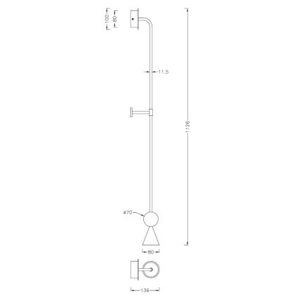 MAXLIGHT W0447 - Επιτοίχιο φωτιστικό LED BINGO LED/8W/230V CRI 92 μαύρο/μπεζ