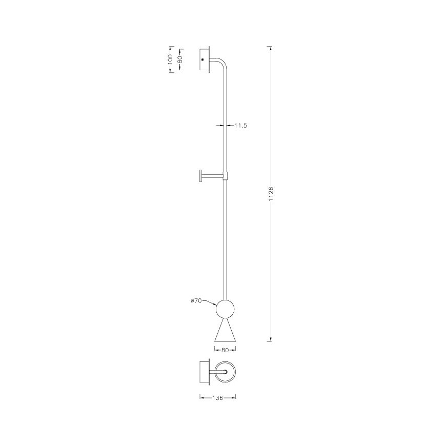 MAXLIGHT W0449 - LED Επιτοίχιο φωτιστικό BINGO LED/8W/230V CRI 92 χρυσό/μπεζ