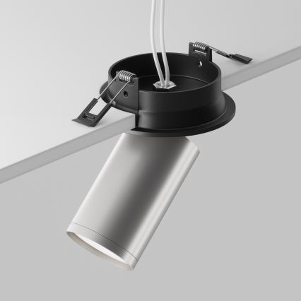 Maytoni C048CL-U-1BS - Χωνευτό φωτιστικό σποτ FOCUS 1xGU10/10W/230V ματ χρώμιο