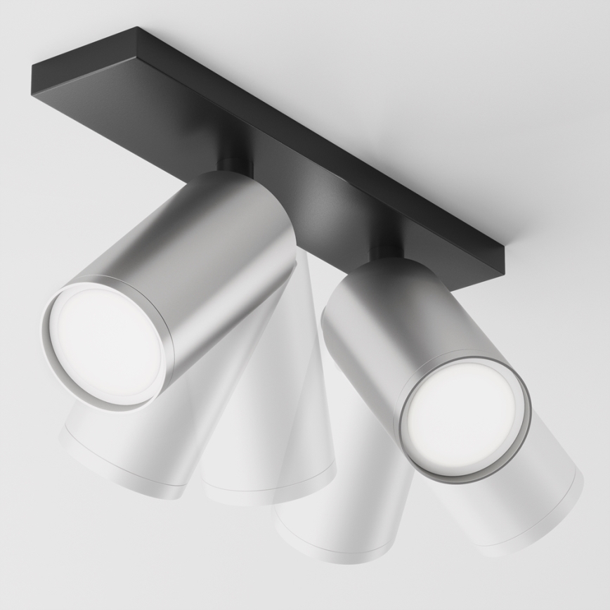 Maytoni C051CL-U-02BS - Φωτιστικό σποτ FOCUS 2xGU10/10W/230V ματ χρώμιο/μαύρο