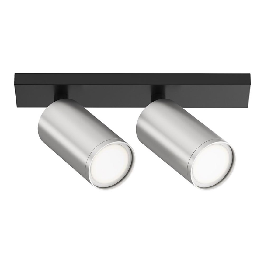 Maytoni C051CL-U-02BS - Φωτιστικό σποτ FOCUS 2xGU10/10W/230V ματ χρώμιο/μαύρο
