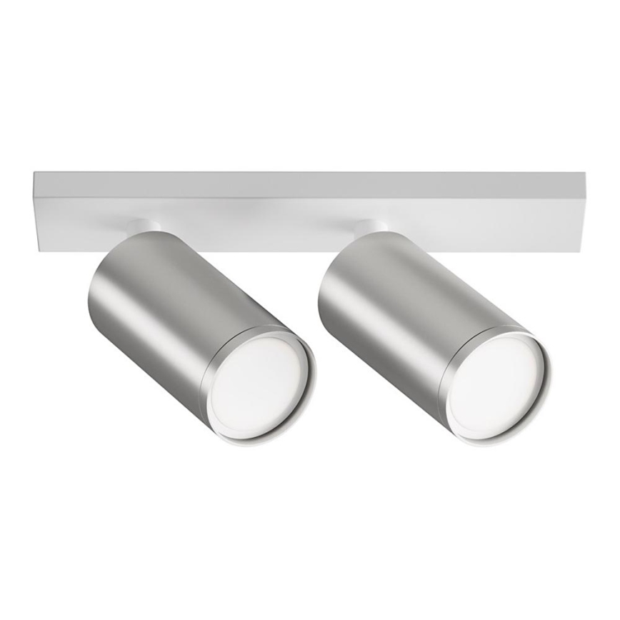 Maytoni C051CL-U-2WS - Φωτιστικό σποτ FOCUS 2xGU10/10W/230V ματ χρώμιο/λευκό