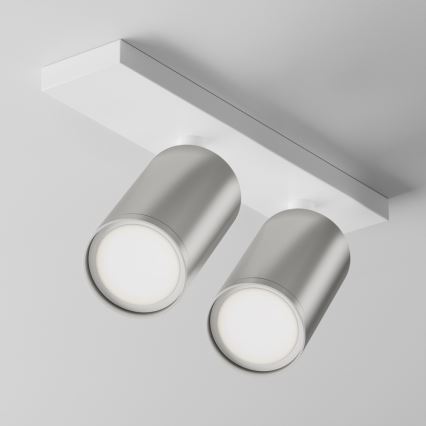 Maytoni C051CL-U-2WS - Φωτιστικό σποτ FOCUS 2xGU10/10W/230V ματ χρώμιο/λευκό