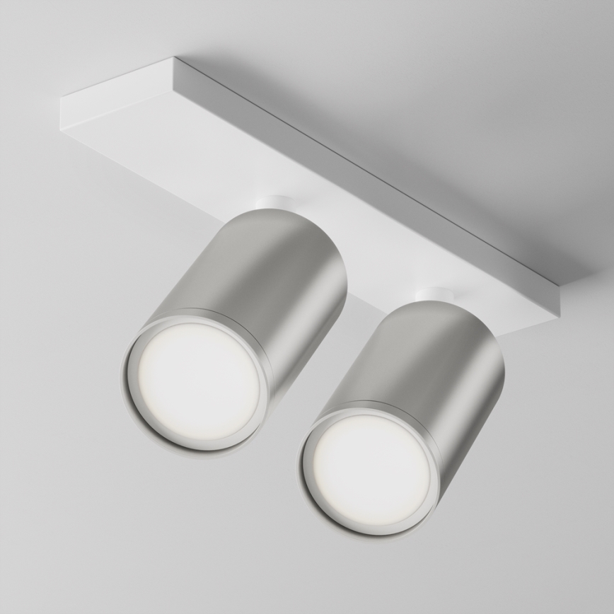 Maytoni C051CL-U-2WS - Φωτιστικό σποτ FOCUS 2xGU10/10W/230V ματ χρώμιο/λευκό