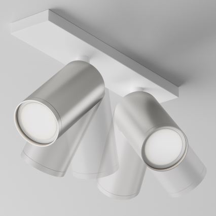 Maytoni C051CL-U-2WS - Φωτιστικό σποτ FOCUS 2xGU10/10W/230V ματ χρώμιο/λευκό