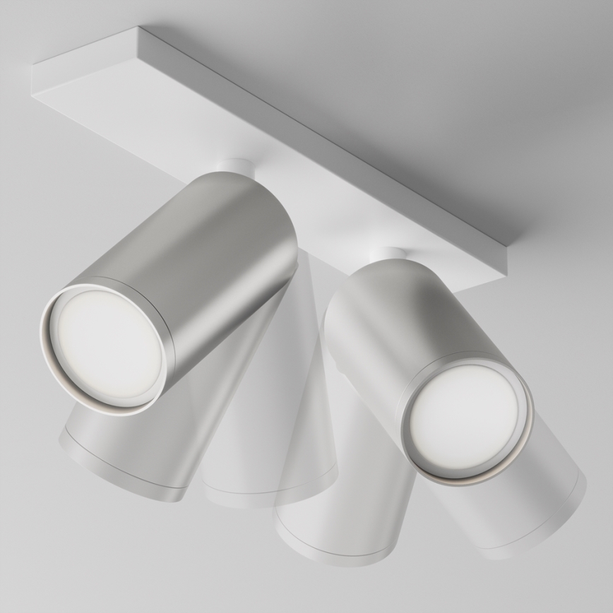 Maytoni C051CL-U-2WS - Φωτιστικό σποτ FOCUS 2xGU10/10W/230V ματ χρώμιο/λευκό