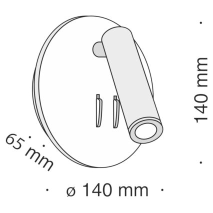 Maytoni C176-WL-01-6W-B - Φωτιστικό σποτ τοίχου LED IOS LED/9W/230V μαύρο