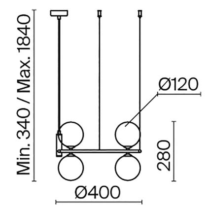 Maytoni MOD013PL-04BS1 -  Κρεμαστό φωτιστικό οροφής RING 4xG9/25W/230V χρυσαφί