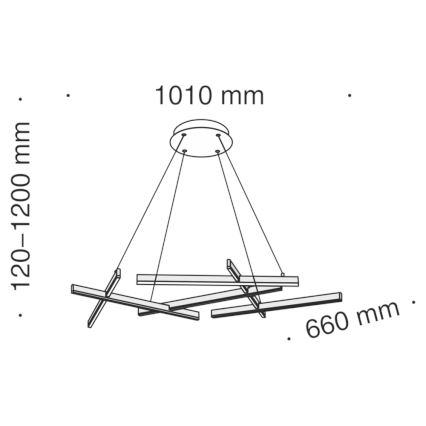 Maytoni MOD016PL-L75W - LED  Κρεμαστό φωτιστικό οροφής LINE LED/79W/230V λευκό