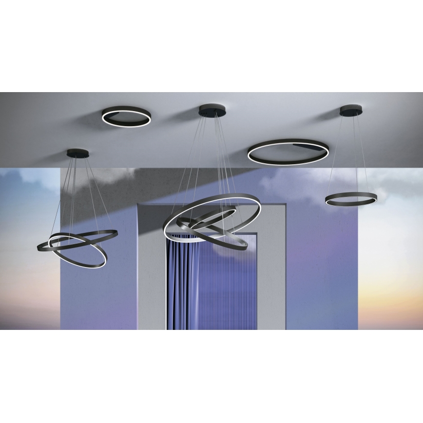 Maytoni MOD058PL-L22B3K -  Κρεμαστό φωτιστικό οροφής LED RIM LED/25W/230V 3000K διάμετρος 40 cm μαύρο