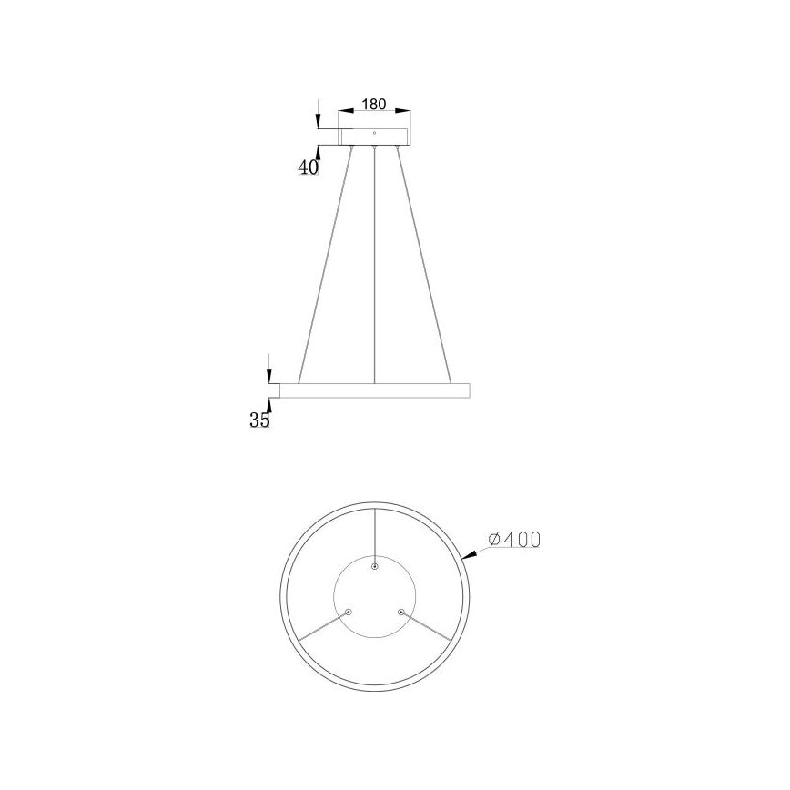 Maytoni MOD058PL-L22B3K -  Κρεμαστό φωτιστικό οροφής LED RIM LED/25W/230V 3000K διάμετρος 40 cm μαύρο