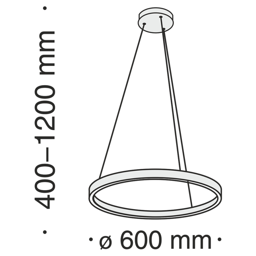 MOD058PL-L32B4K -  Κρεμαστό φωτιστικό οροφής LED RIM LED/37W/230V 4000K διάμετρος 60 cm μαύρο