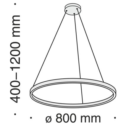 Maytoni MOD058PL-L42BS4K -  Κρεμαστό φωτιστικό οροφής LED RIM LED/51W/230V 4000K διάμετρος 80 cm χρυσό