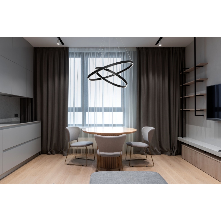 Maytoni MOD058PL-L55B3K -  Κρεμαστό φωτιστικό οροφής LED RIM LED/61W/230V 3000K διάμετρος 60 cm μαύρο