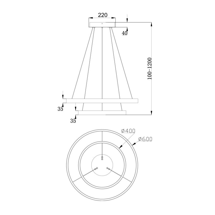 Maytoni MOD058PL-L55BS3K -  Κρεμαστό φωτιστικό οροφής LED RIM LED/61W/230V 3000K διάμετρος 60 cm χρυσό