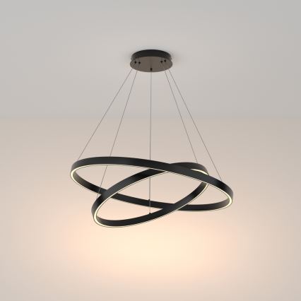 Maytoni MOD058PL-L74B3K -  Κρεμαστό φωτιστικό οροφής LED RIM LED/88W/230V 3000K διάμετρος 80 cm μαύρο