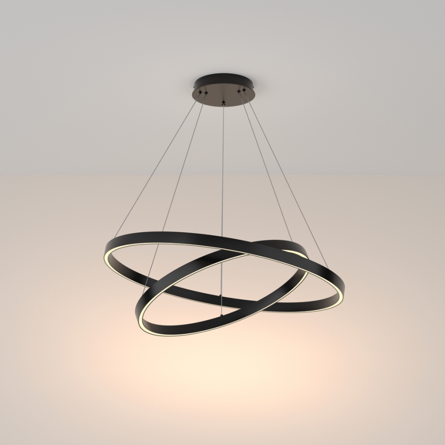 Maytoni MOD058PL-L74B3K -  Κρεμαστό φωτιστικό οροφής LED RIM LED/88W/230V 3000K διάμετρος 80 cm μαύρο
