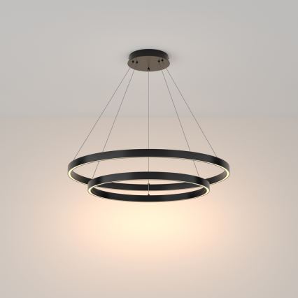 Maytoni MOD058PL-L74B3K -  Κρεμαστό φωτιστικό οροφής LED RIM LED/88W/230V 3000K διάμετρος 80 cm μαύρο