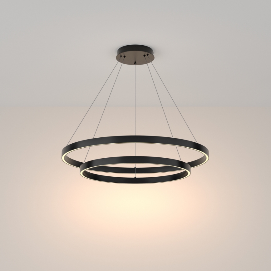 Maytoni MOD058PL-L74B3K -  Κρεμαστό φωτιστικό οροφής LED RIM LED/88W/230V 3000K διάμετρος 80 cm μαύρο