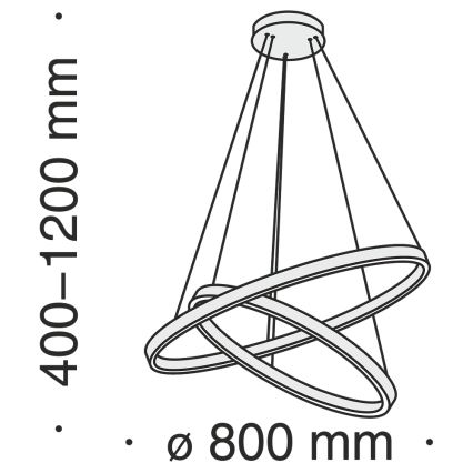 Maytoni MOD058PL-L74BS3K -  Κρεμαστό φωτιστικό οροφής LED RIM LED/88W/230V 3000K διάμετρος 80 cm χρυσό